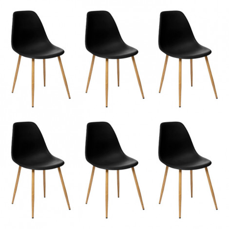 Lot de 6 Chaises "Taho" 86cm Noir|Chaise|Paris Prix