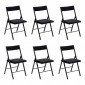 Lot de 6 Chaises Pliantes "Velours" 79cm Noir|Chaise|Paris Prix