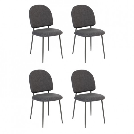 Lot de 4 Chaises Rembourrées "Kamili" 84cm Gris|Chaise|Paris Prix
