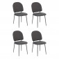 Lot de 4 Chaises Rembourrées "Kamili" 84cm Gris|Chaise|Paris Prix