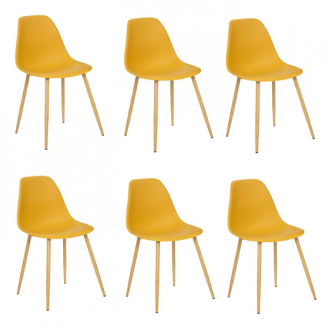 Lot de 6 Chaises "Taho" 86cm Ocre|Chaise|Paris Prix
