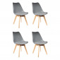 Lot de 4 Chaises Scandinaves "Coque" 81cm Gris|Chaise|Paris Prix