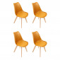 Lot de 4 Chaises Scandinaves "Coque" 81cm Jaune|Chaise|Paris Prix