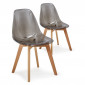Lot de 2 Chaises Scandinaves "Vik" 80cm Transparent Fumé|Chaise|Paris Prix