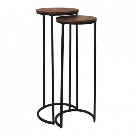 Lot de 2 Sellettes "Gigogne" 80cm Marron|Table Basse|Paris Prix