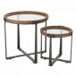 Lot de 2 Tables d'Appoint en Verre "Luki" 60cm Naturel|Table Basse|Paris Prix