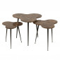 Lot de 3 Tables d'Appoint Gigogne "Abeille" 61cm Marron|Table Basse|Paris Prix
