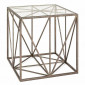 Table d'Appoint Carrée en Verre "Nila" 50cm Bronze|Table Basse|Paris Prix