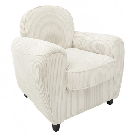 Fauteuil Club Côtelé "Scott" 89cm Beige|Fauteuil / Chauffeuse|Paris Prix