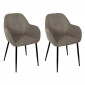 Lot de 2 Fauteuils Côtelé "Scott" 85cm Taupe|Fauteuil / Chauffeuse|Paris Prix