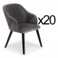 Lot de 20 Fauteuils en Velours "Yugnat" 85cm Gris|Fauteuil / Chauffeuse|Paris Prix