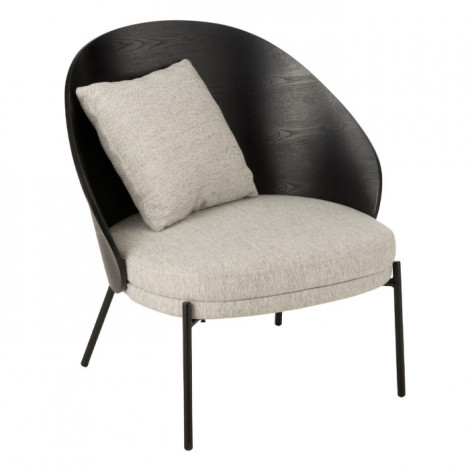 Fauteuil Lounge Design "Lone" 81cm Noir & Gris|Fauteuil / Chauffeuse|Paris Prix