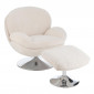 Fauteuil Relax & Repose-Pieds "Frosted" 88cm Crème|Fauteuil / Chauffeuse|Paris Prix