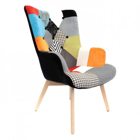 Fauteuil Patchwork "Helsinki" 99cm Multicolore|Fauteuil / Chauffeuse|Paris Prix
