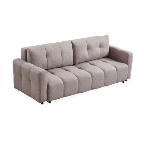 Canapé Convertible 3 Places "Arnaud" 225cm Taupe|Canape|Paris Prix