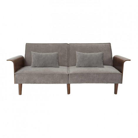 Canapé Convertible Côtelé "Scott" 205cm Taupe|Canape|Paris Prix