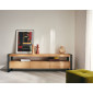 Bogota - meuble TV - bois et noir - 200 cm|Meuble TV|BestMobilier