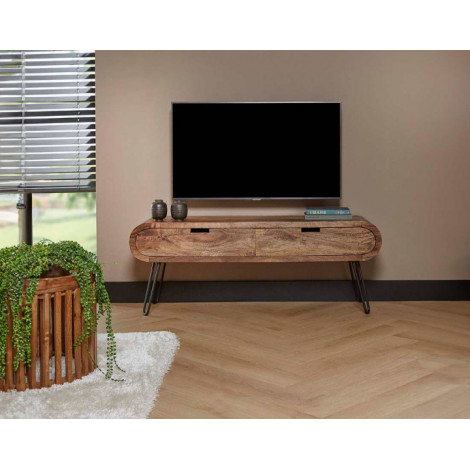 Kampur - meuble tv - bois massif de manguier - 135 cm|Meuble TV|BestMobilier