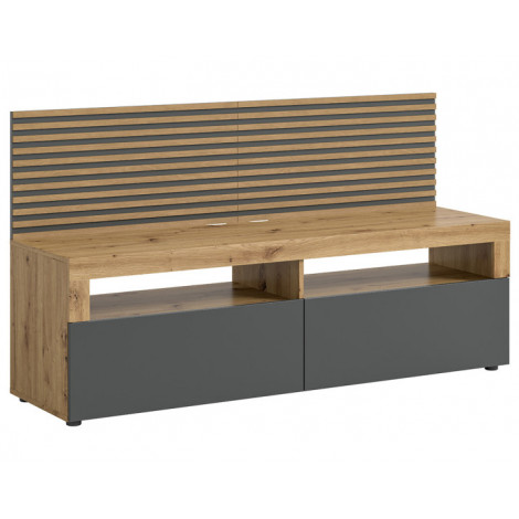 Brentford - meuble tv - bois et gris - 160 cm|Meuble TV|BestMobilier