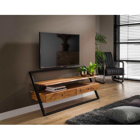 Goa - meuble tv - bois et noir - 140 cm|Meuble TV|BestMobilier