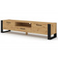 Donnely - meuble tv - bois et noir - 200 cm|Meuble TV|BestMobilier