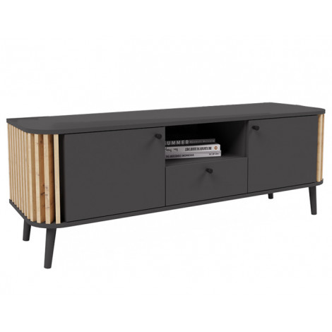 Camberwell - meuble tv - gris et bois - 138 cm|Meuble TV|BestMobilier
