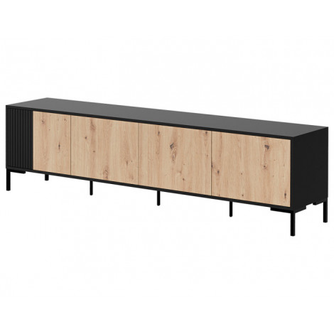 Cambridge - meuble tv - bois et noir - 200 cm|Meuble TV|BestMobilier