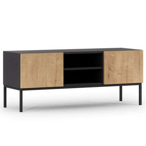 Felicia - meuble tv - bois et noir - 120 cm|Meuble TV|BestMobilier