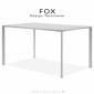 Table repas rectangulaire FOX, structure acier galvanisé peinture poudre pour extérieur, piétement mise à niveau automatique.|Table|100chaises