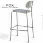 Tabouret de bar rétro d'extérieur FOX, structure acier peint, assise avec coussin aimanté habillage tissu - Lot de 4 pièces.|Tabouret|100chaises