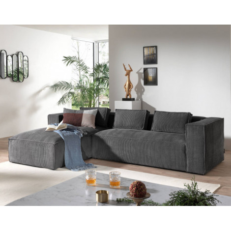 Stella - canapé d'angle - en velours côtelé - 4 places -style contemporain - gauche|Canape|BestMobilier