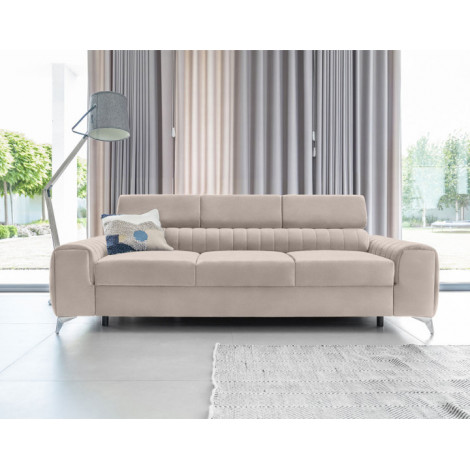 Talisay - canapé droit 3 places - convertible - en velours|Canape|BestMobilier