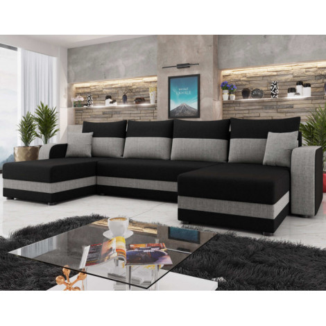 Harvey - canapé panoramique en U - 7 places - convertible avec coffre - en tissu|Canape|BestMobilier
