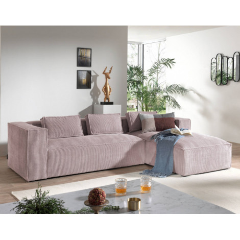 Stella - canapé d'angle - en velours côtelé - 4 places -style contemporain - droit|Canape|BestMobilier