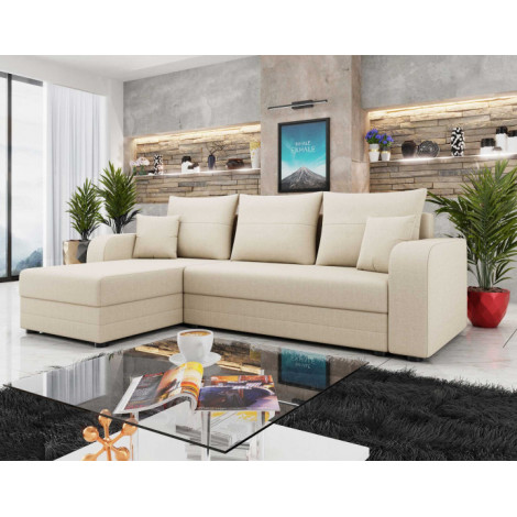 Harvey - canapé d'angle réversible - 4 places - convertible avec coffre - en tissu|Canape|BestMobilier