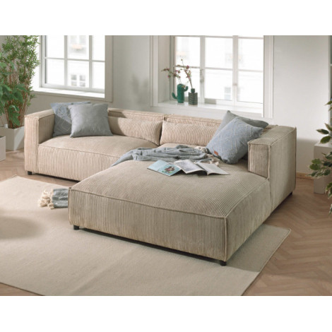 Ela - canapé d'angle droit 4 places - en velours côtelé - style contemporain|Canape|BestMobilier