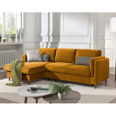 Brooke - canapé d'angle gauche - convertible avec coffre - 4 places - en velours|Canape|BestMobilier
