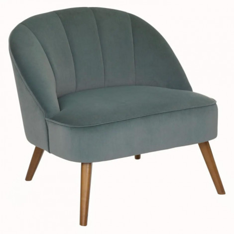 Fauteuil Velours Design "Naova" 78cm Vert Céladon|Fauteuil / Chauffeuse|Paris Prix