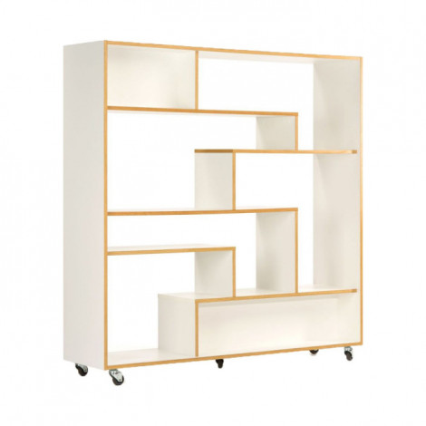 Étagère Bibliothèque Design "Southbury" 143cm Chêne & Blanc|Bibliothèque|Paris Prix