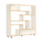 Étagère Bibliothèque Design "Southbury" 143cm Chêne & Blanc|Bibliothèque|Paris Prix