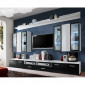 Meuble TV Mural Design "Iceland" 300cm Noir & Blanc|Meuble TV|Paris Prix