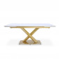Table de Repas Extensible "Victorine" 180-260cm Blanc & Or|Table|Paris Prix