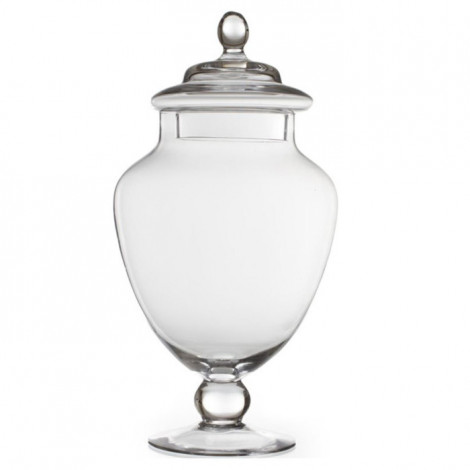 Bonbonnière sur Pied en Verre "Elma" 30cm Transparent|Boites de Rangement|Paris Prix
