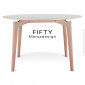 Table repas ronde FIFTY, piétement en bois massif de hêtre vernis, plateau MDF finition peint couleur ou RAL.|Table|100chaises Table repas ronde FIFTY, piétement en bois massif de hêtre vernis, plateau MDF finition peint couleur ou RAL.|Table|100chaises
