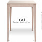 Table haute carrée ou mange debout TAÏ, structure et plateau, 4 pieds coniques en bois de hêtre massif, vernis ou peint.|Table|100chaises