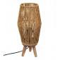 Lampe "Leandra" avec trépied en bois - Beige - D 17 x H 39 cm|Lampes à poser|AC Deco