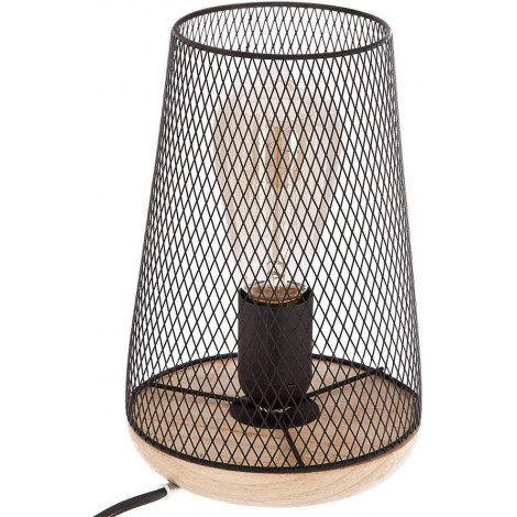 Lampe - 15 x 23 cm - Métal et bois - Noir|Lampes à poser|AC Deco