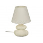 Lampe 3 galets en céramique à poser "Strie" - Blanc - H 30 x D 16,5 cm|Lampes à poser|AC Deco