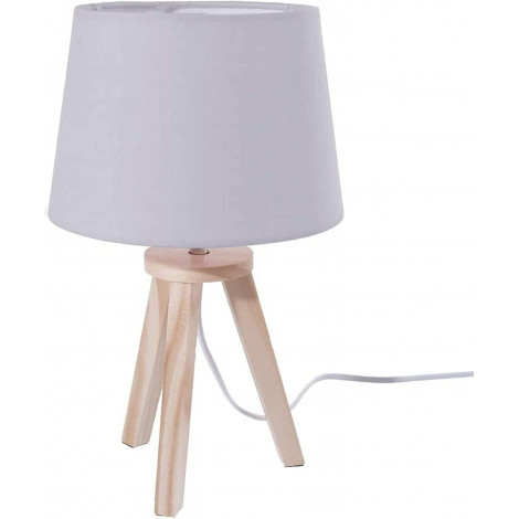Lampe 3 pieds - 18,5 x 31 x 18,5 cm - Bois - Gris|Lampes à poser|AC Deco
