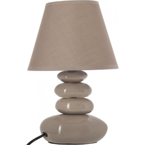 Lampe 4 galets abat jour marron clair - Lampe à poser - D 20,5 x H 31 cm - Taupe|Lampes à poser|AC Deco